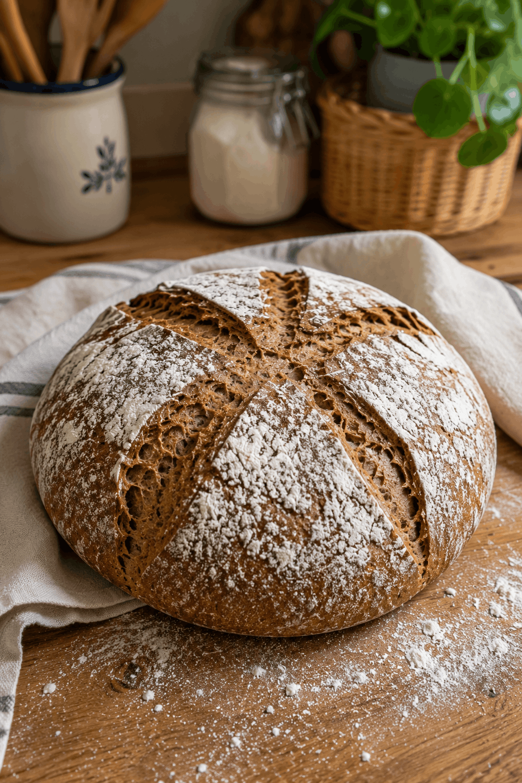 Pain de seigle façonné en boule